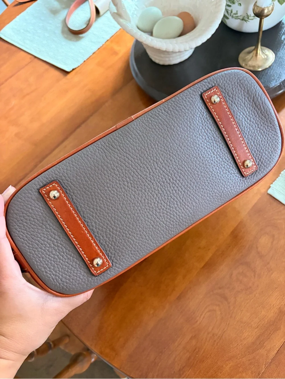 Dooney and Bourke Zip Satchel in Elephant - Perfect Condition!